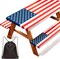 6FT American Flag Picnic Table Cover Set – Waterproof Elastic Fitted Tablecloth with Bench Covers for 4th of July, USA 250th Anniversary, Veterans Day & Outdoor Camping Decorations (72 x 30 Inch)